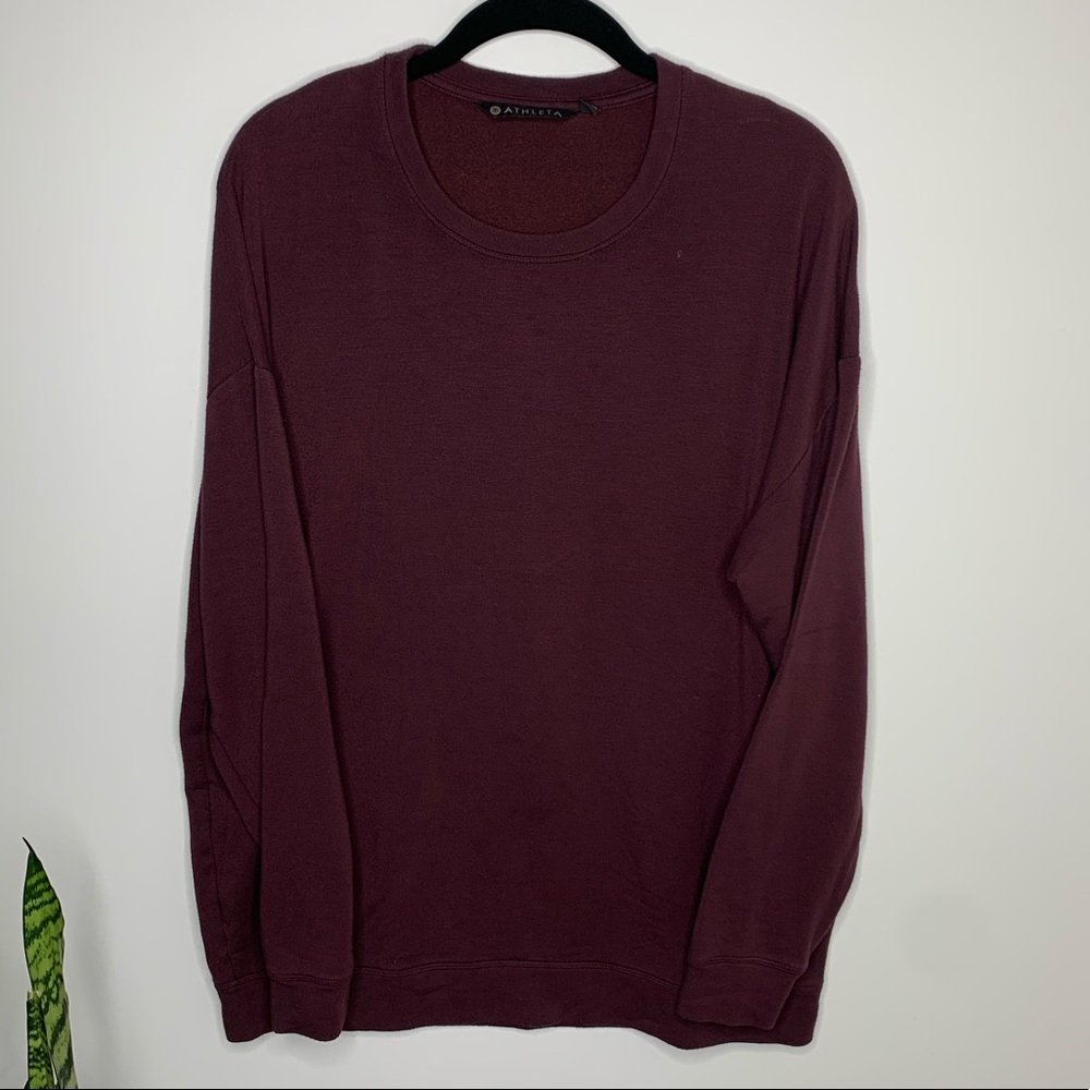 Athleta Pure Luxe Sweatshirt burgundy size M